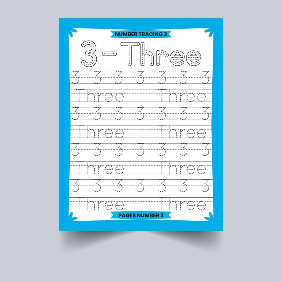 Number Tracing workbook vector