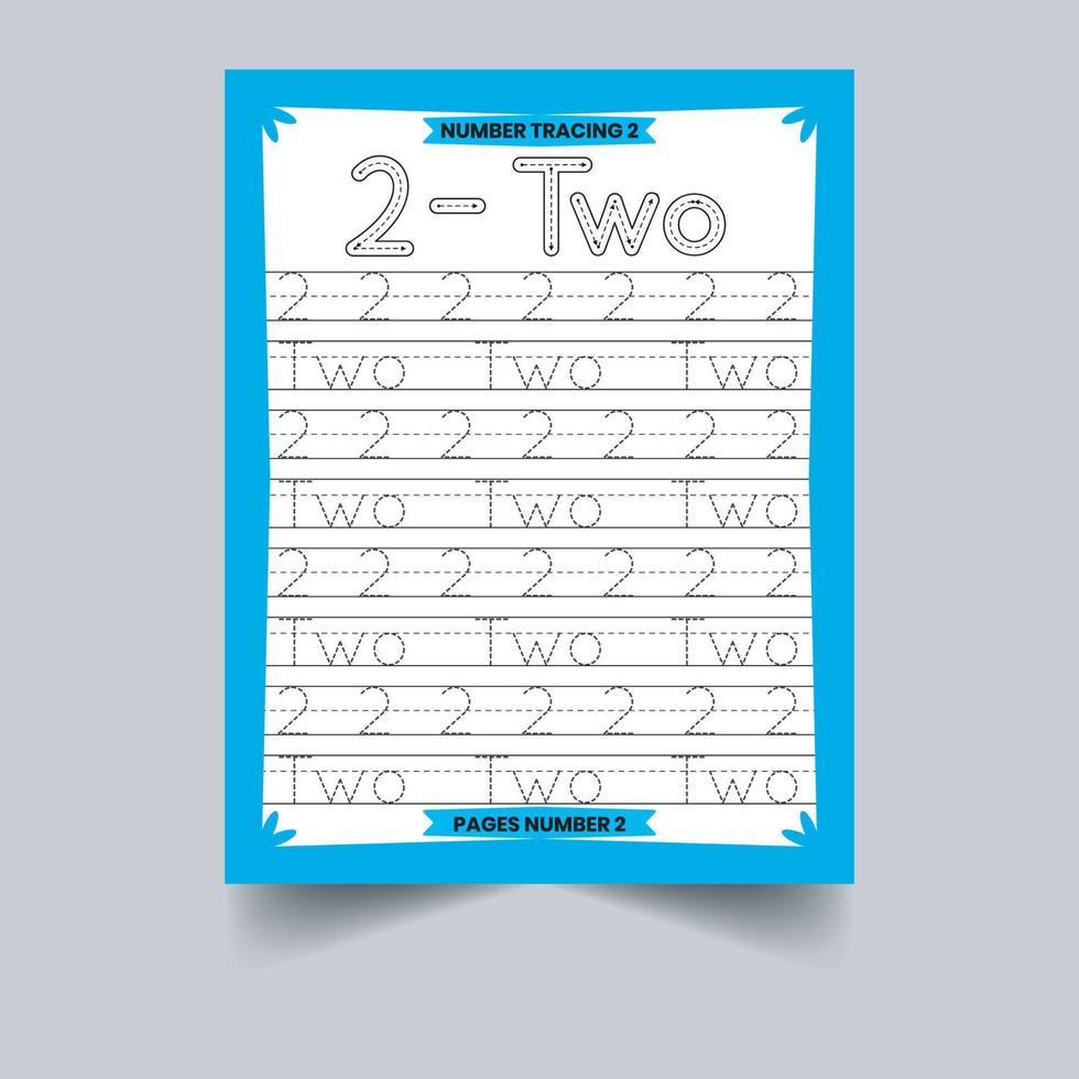 Number Tracing workbook vector