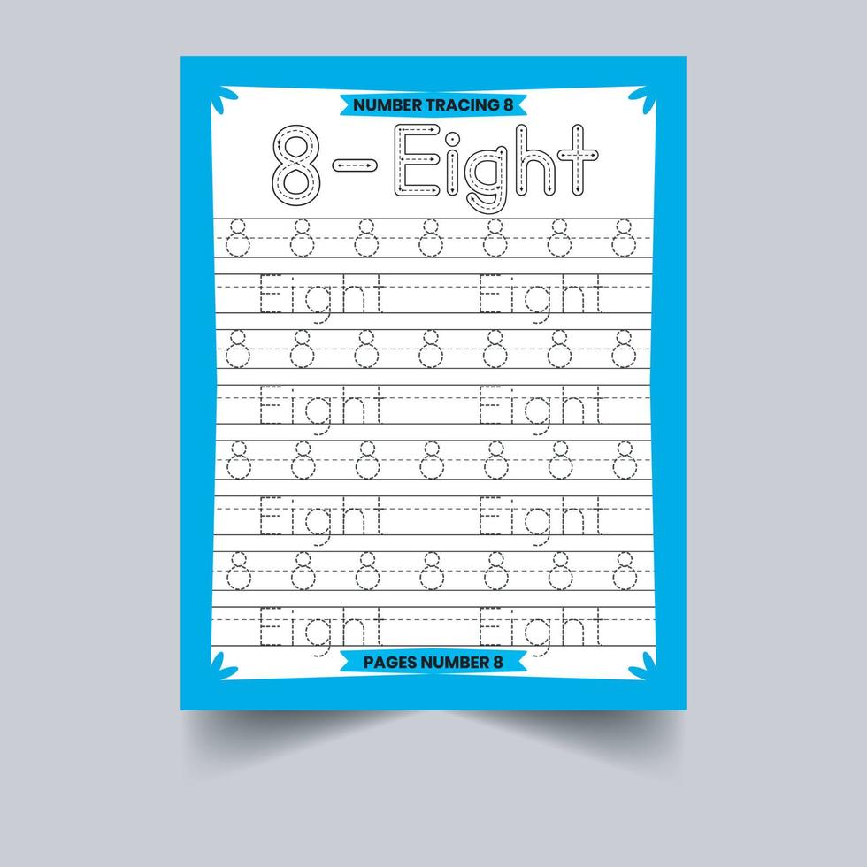 Number Tracing workbook vector