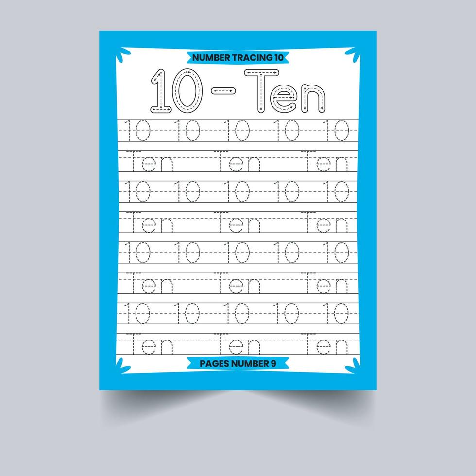 Number Tracing workbook vector