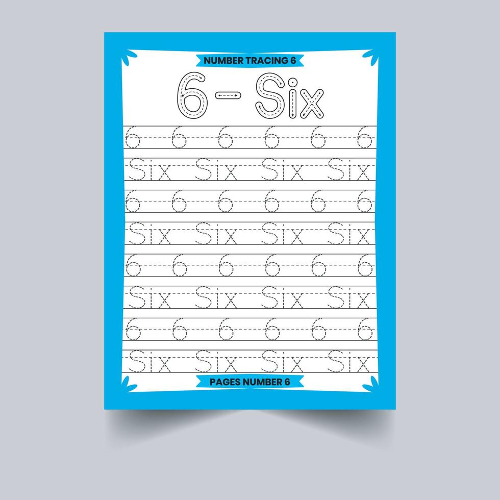Number Tracing workbook vector