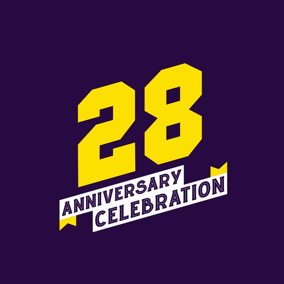 28th Anniversary Celebration vector design,  28 years anniversary