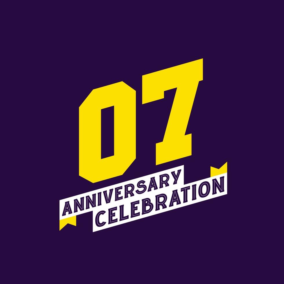 7th Anniversary Celebration vector design,  7 years anniversary