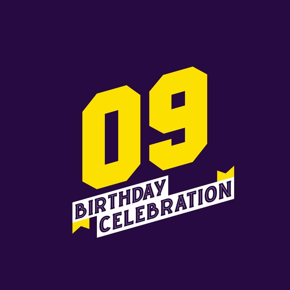9th Birthday Celebration vector design,  9 years birthday