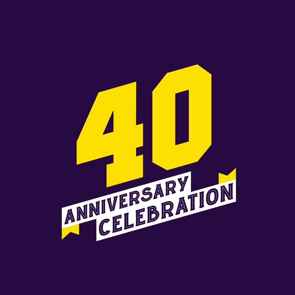 40th Anniversary Celebration vector design,  40 years anniversary
