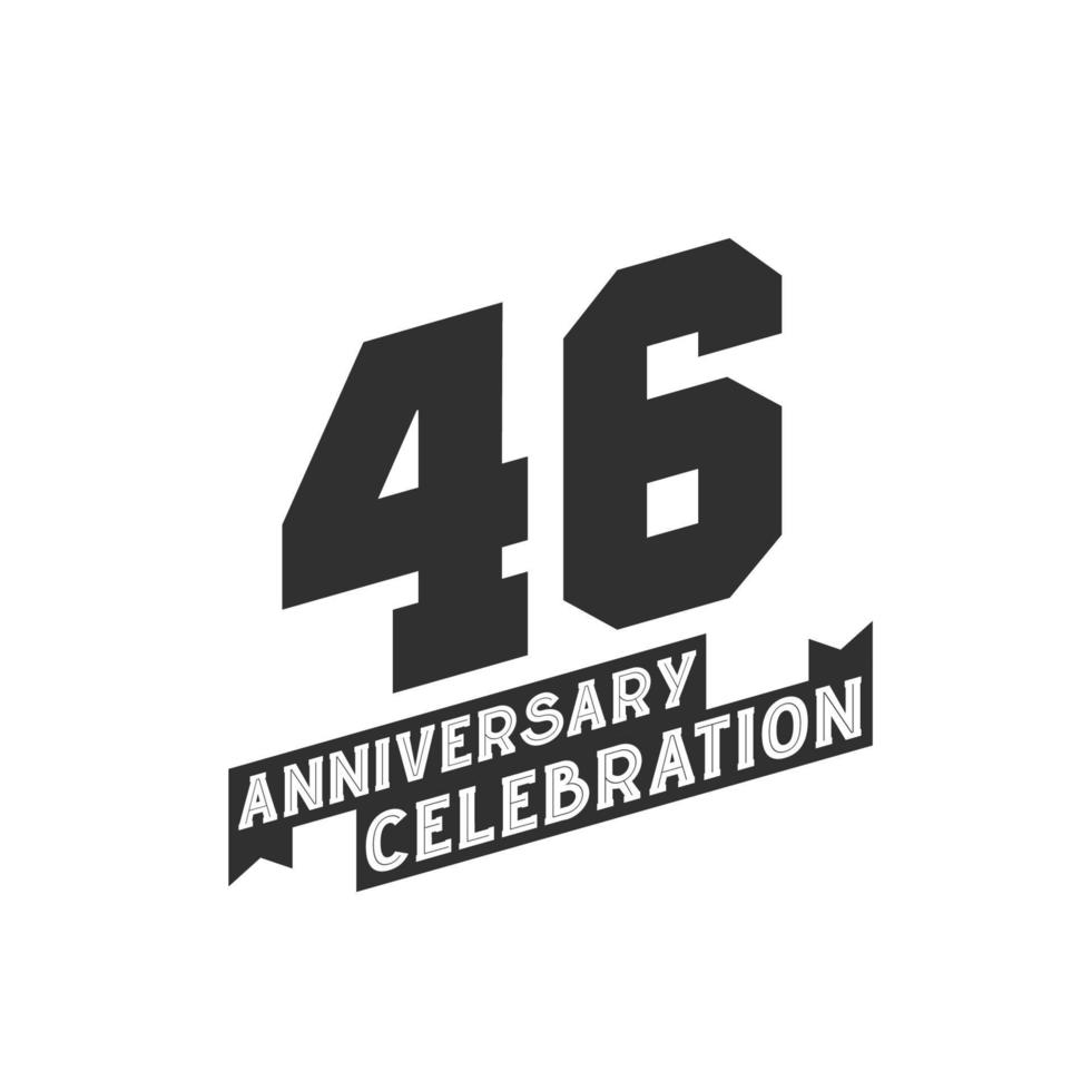 46 Anniversary Celebration greetings card,  46th years anniversary vector