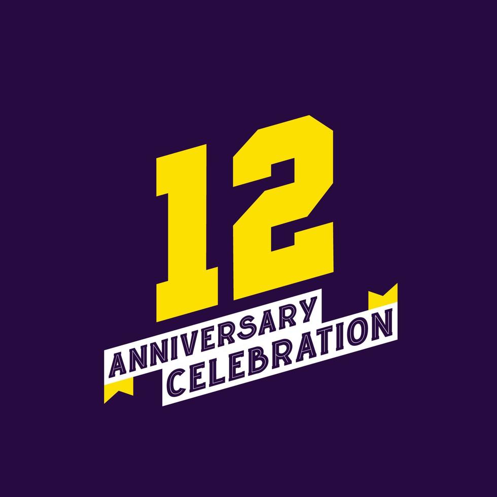 12th Anniversary Celebration vector design,  12 years anniversary