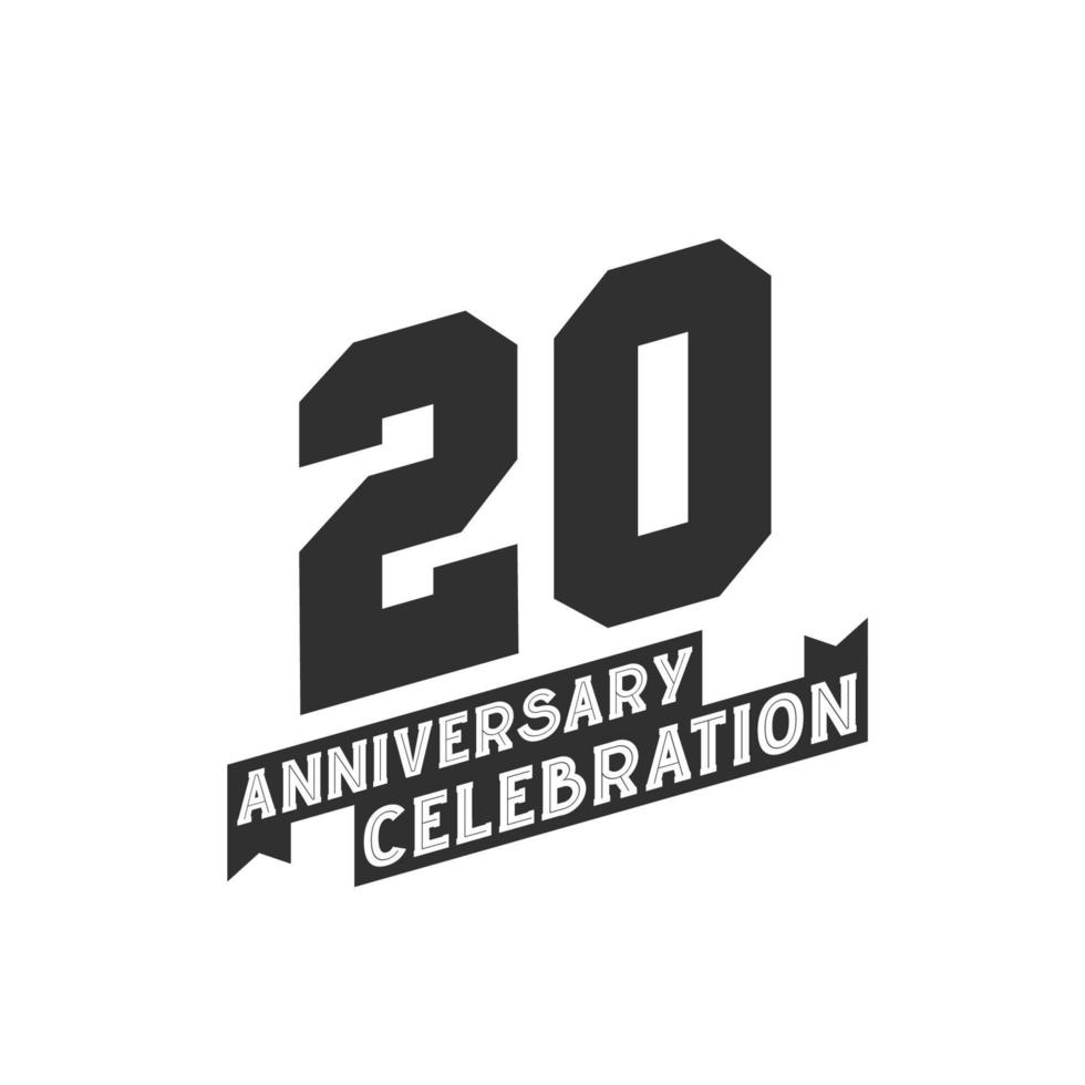 20 Anniversary Celebration greetings card,  20th years anniversary vector