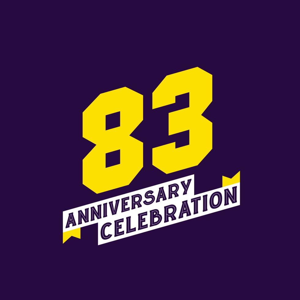 83rd Anniversary Celebration vector design,  83 years anniversary