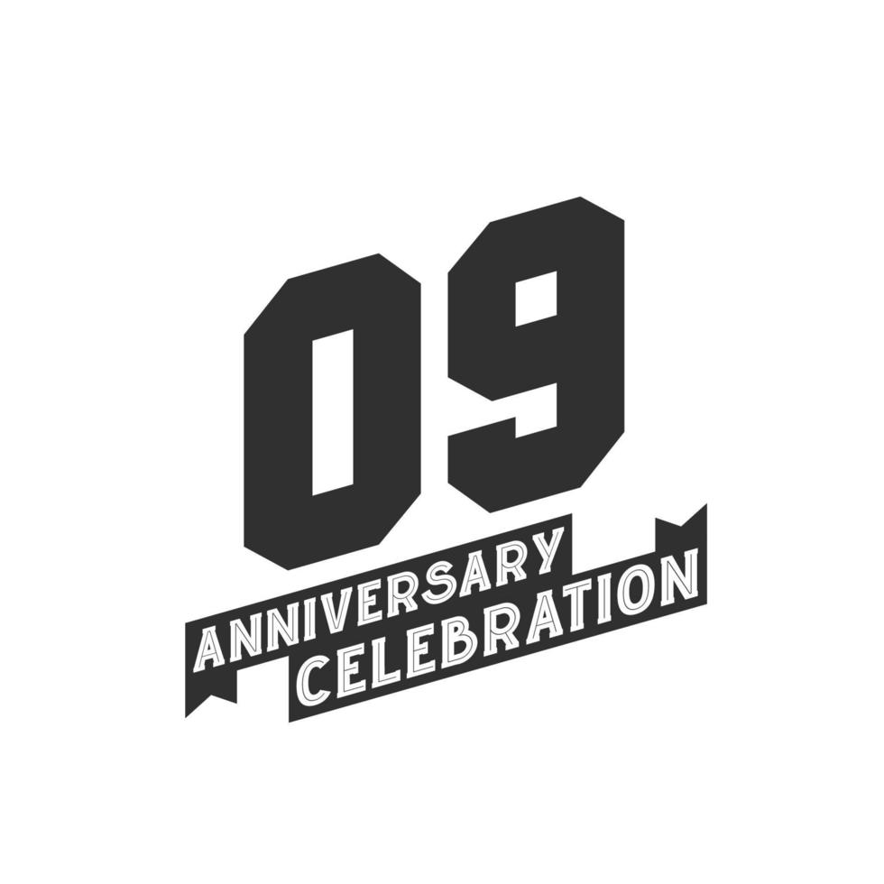9 Anniversary Celebration greetings card,  9th years anniversary vector
