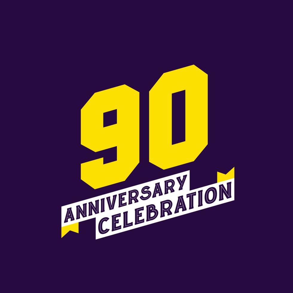 90th Anniversary Celebration vector design,  90 years anniversary