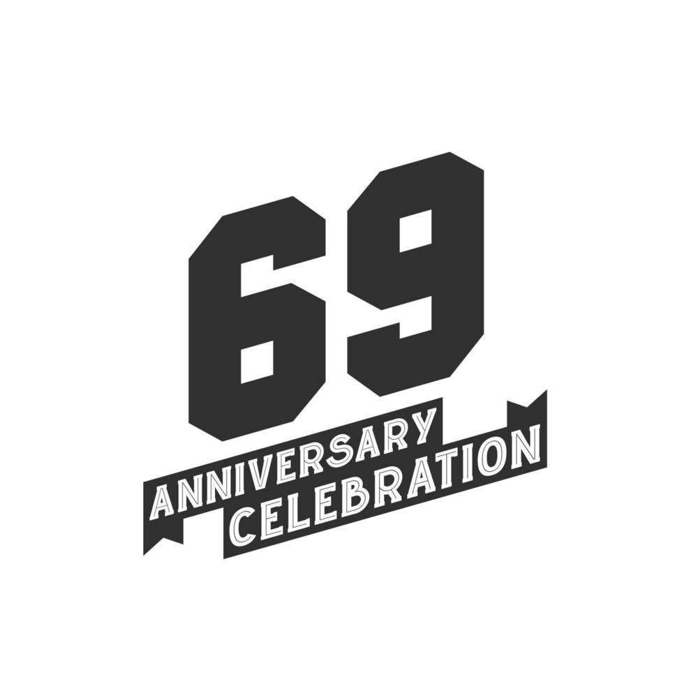 69 Anniversary Celebration greetings card,  69th years anniversary vector