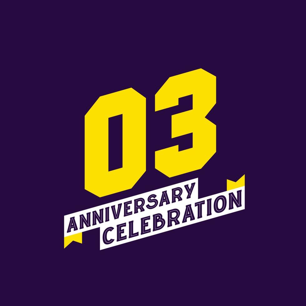 3rd Anniversary Celebration vector design,  3 years anniversary