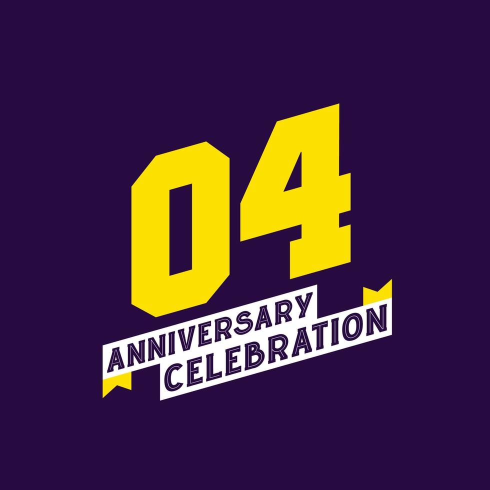 4th Anniversary Celebration vector design,  4 years anniversary