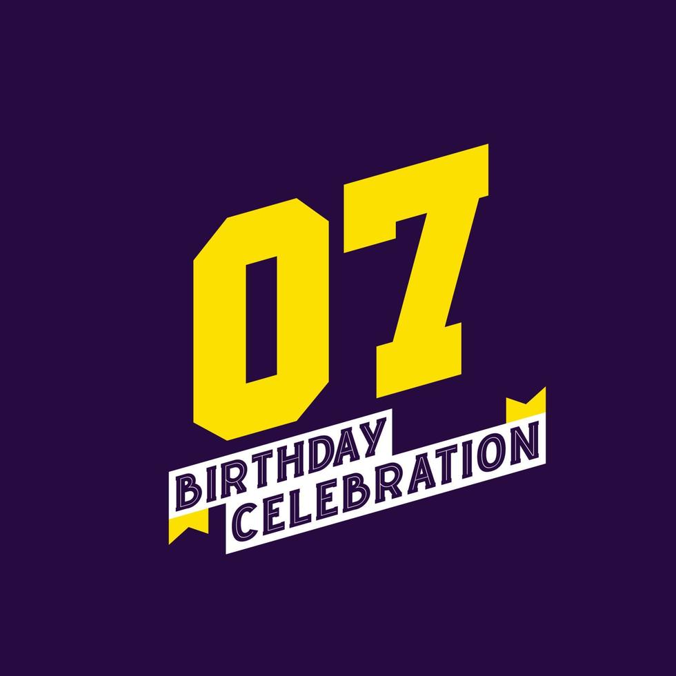 7th Birthday Celebration vector design,  7 years birthday