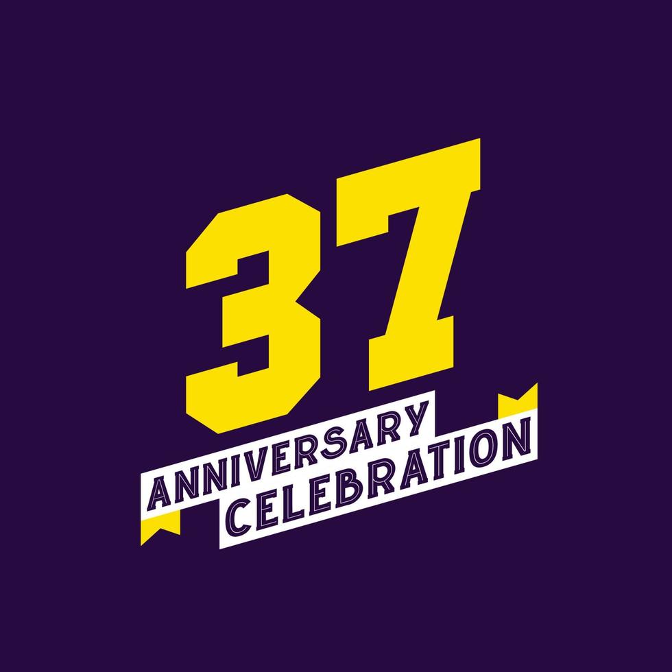 37th Anniversary Celebration vector design,  37 years anniversary