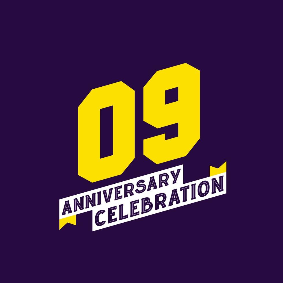 9th Anniversary Celebration vector design,  9 years anniversary