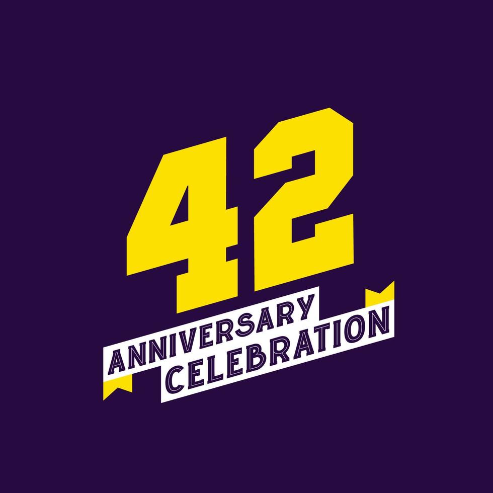 42nd Anniversary Celebration vector design,  42 years anniversary