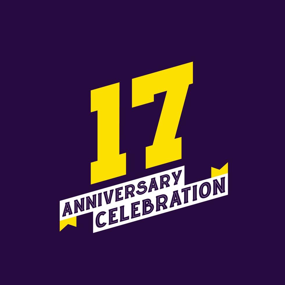 17th Anniversary Celebration vector design,  17 years anniversary