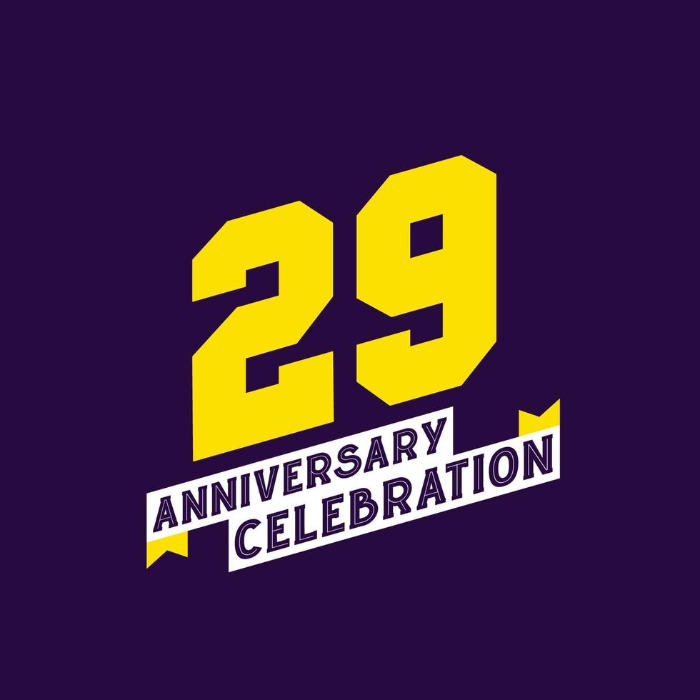 29th Anniversary Celebration vector design,  29 years anniversary