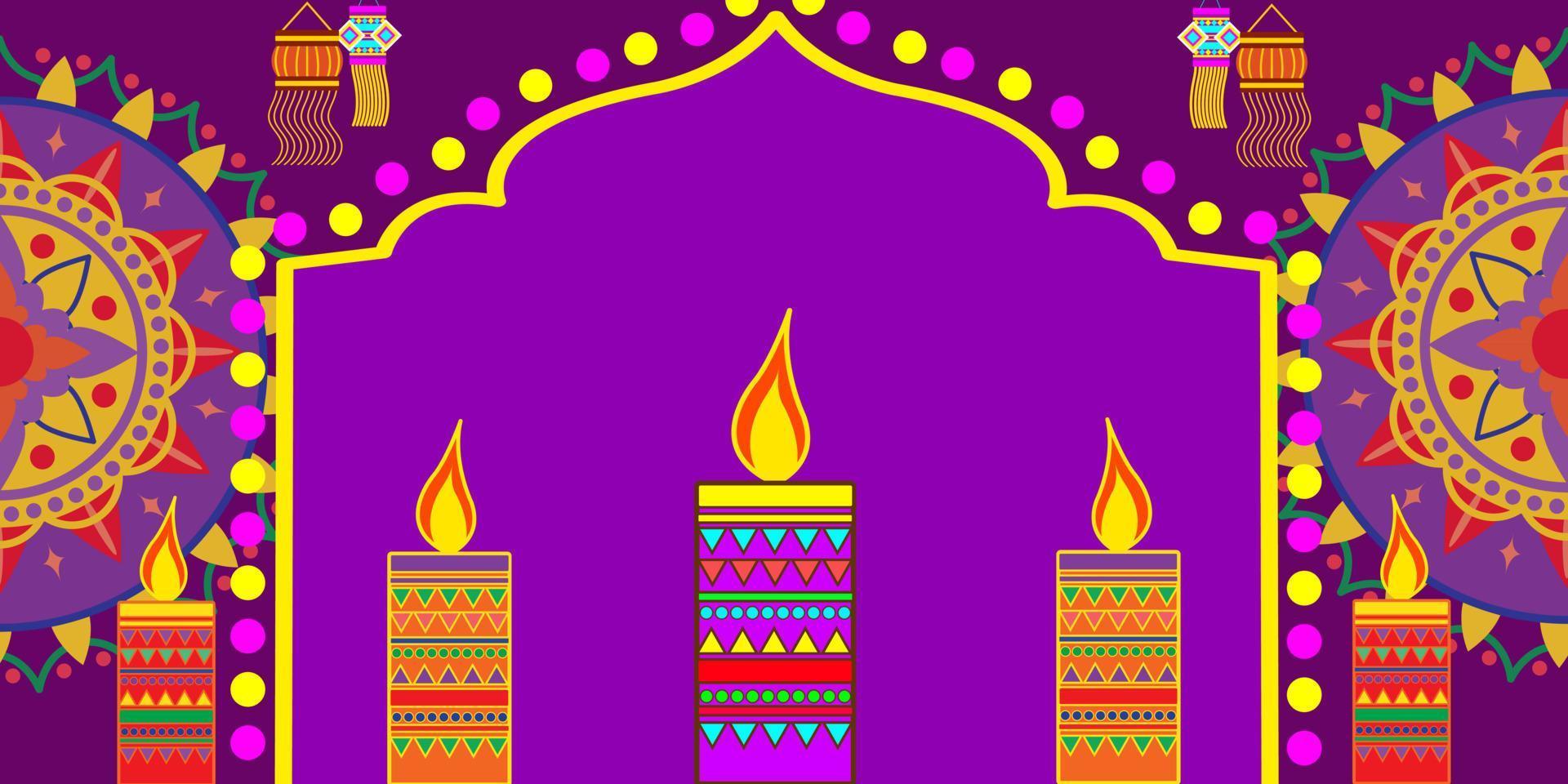 cartoon vector diwali candle background