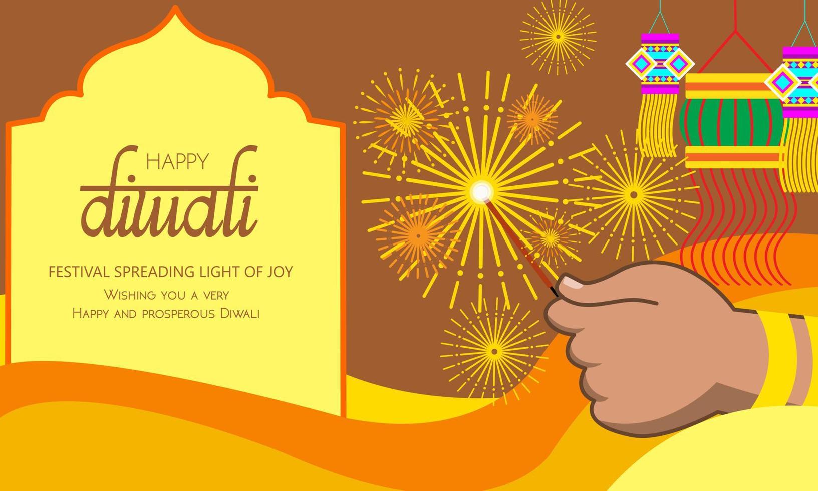 linda ilustración de dibujos animados del día de diwali vector