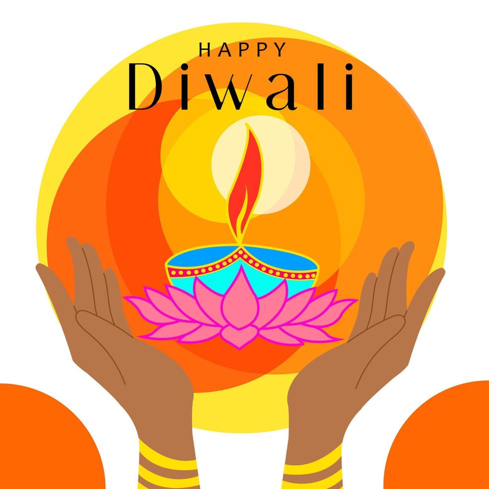 cute cartoon illustration of diwali day vector