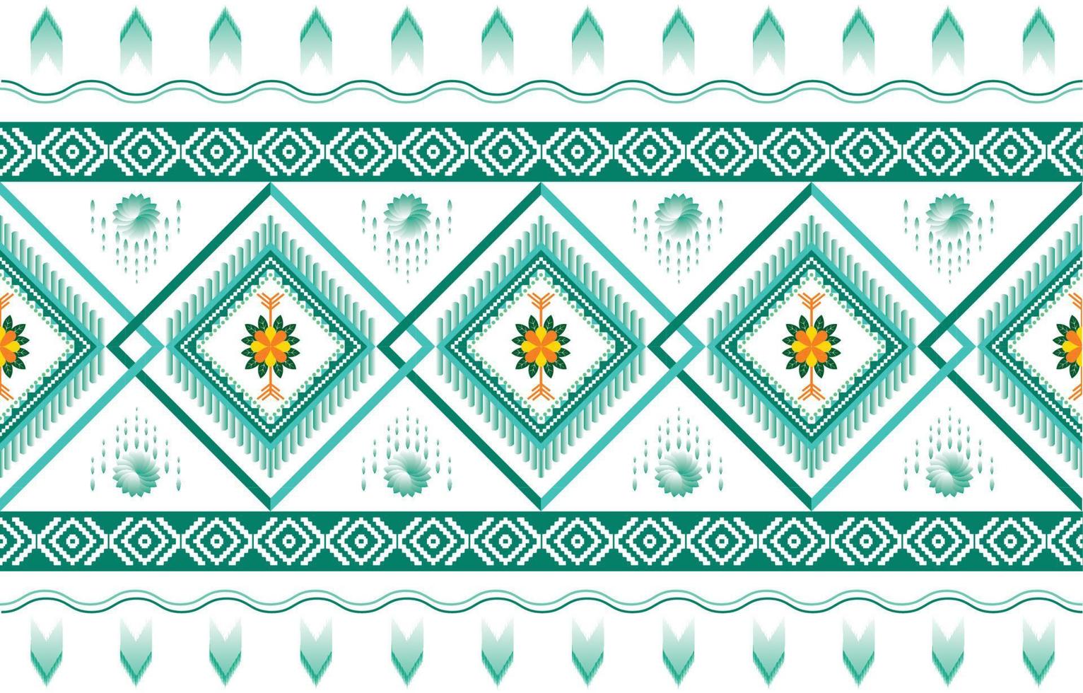 patrón étnico geométrico estilo oriental y asiático tradicional. tono colorido. diseño para azulejos, cerámica, fondo, papel pintado, ropa, papel de envolver, tela e ilustración vectorial. estilo de patrón vector