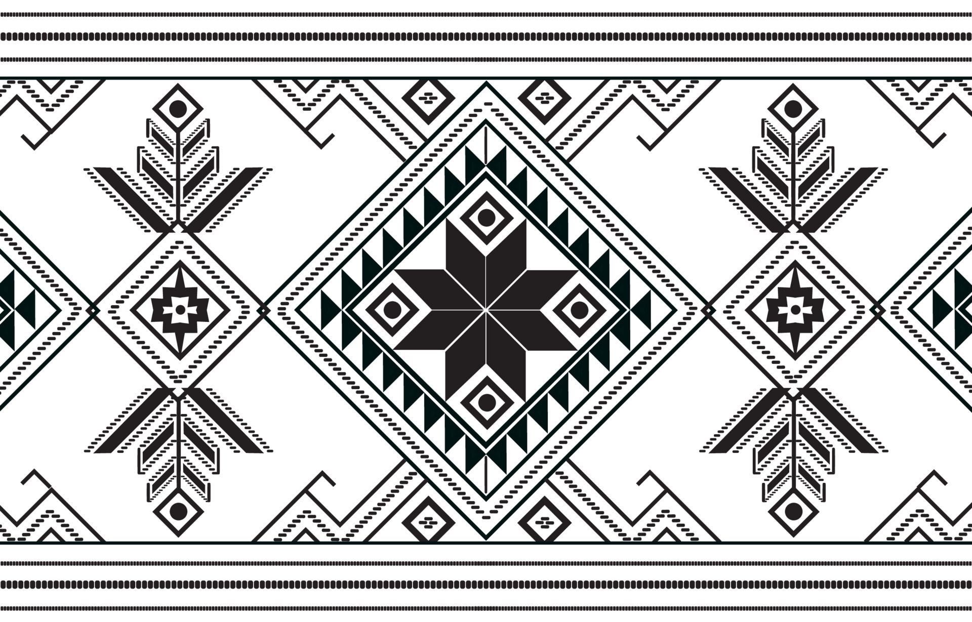 Geometric ethnic pattern fabric traditional style. black and white tone. Design for tile