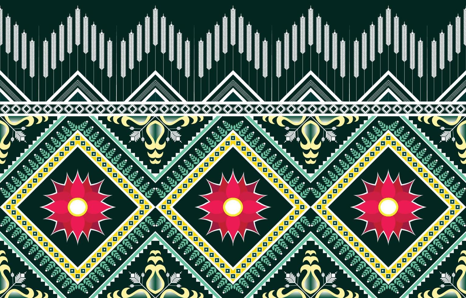 Geometric ethnic pattern Oriental and Asia traditional style. Colorful tone. Design for tile, ceramic, background, wallpaper, clothing, wrapping paper, fabric, and Vector illustration. pattern style