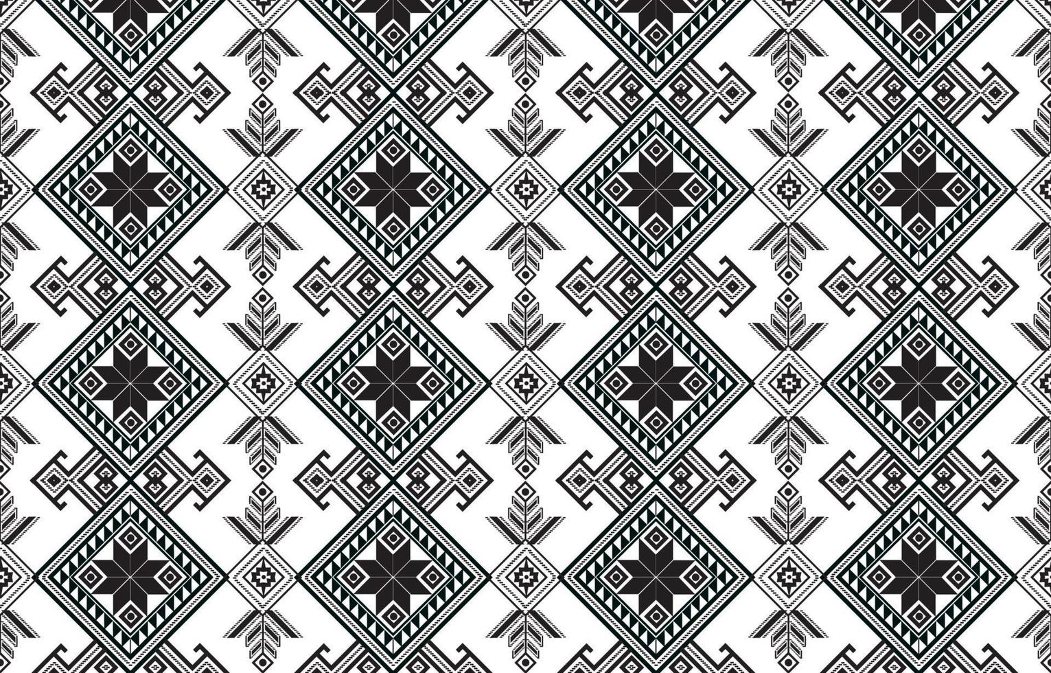 tela de patrón étnico geométrico estilo tradicional. tono blanco y negro. diseño para azulejos, cerámica, fondo, papel pintado, ropa, papel de envolver, tela e ilustración vectorial. estilo de patrón vector