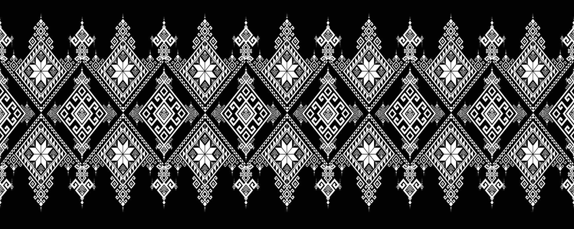 Abstract ethnic geometric pattern traditional style. black and white. Design for tile, ceramic, background, wallpaper, clothing, wrapping paper, fabric, and Vector illustration. pattern style