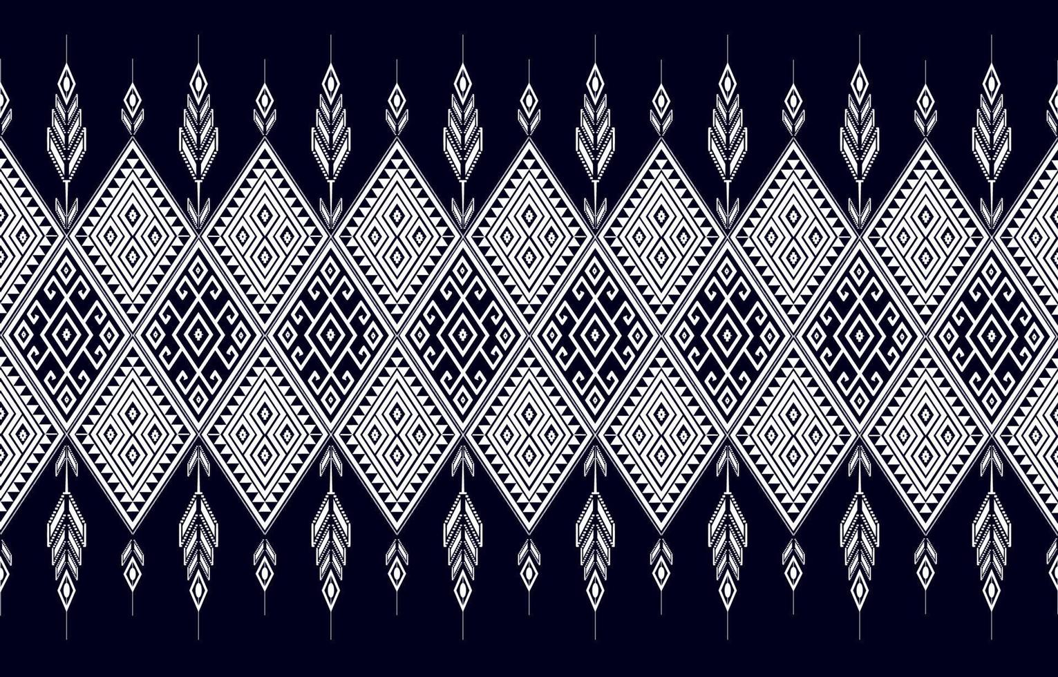 patrón étnico geométrico estilo oriental y asiático tradicional. en blanco y negro. diseño para azulejos, cerámica, fondo, papel pintado, ropa, papel de envolver, tela e ilustración vectorial. estilo de patrón vector