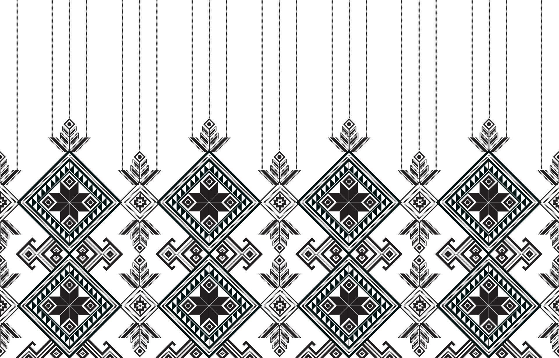 geometric-ethnic-pattern-fabric-traditional-style-black-and-white-tone
