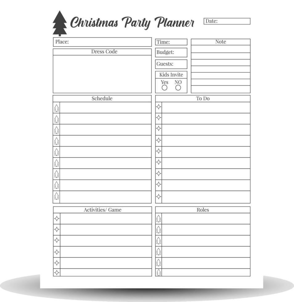 Christmas Party Planner vector