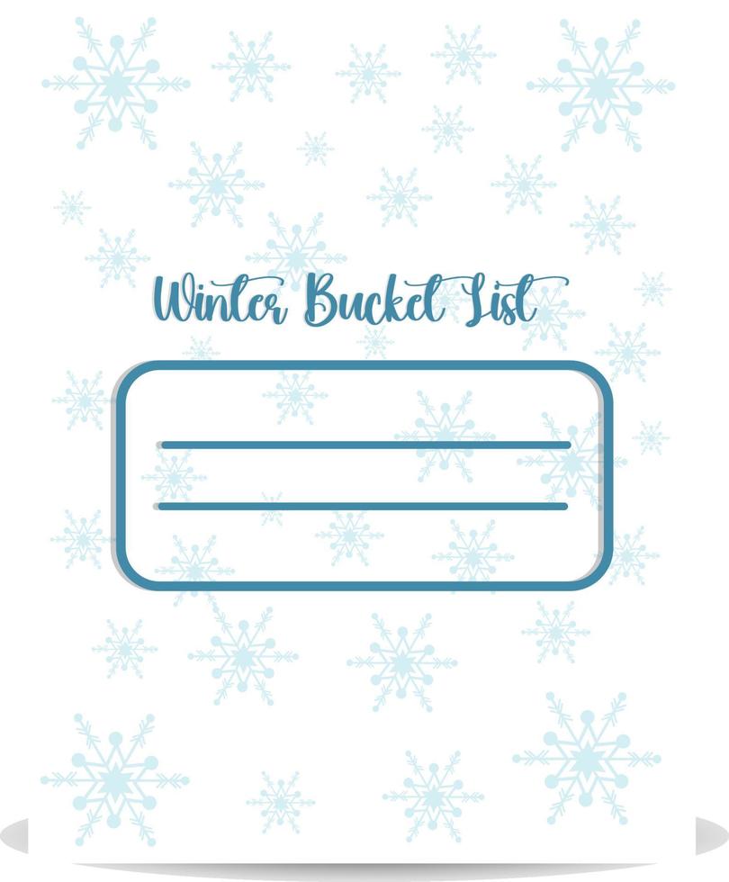 Winter Bucket List vector