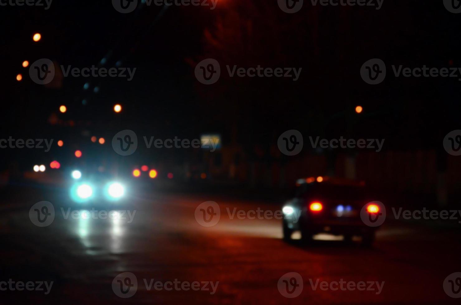 Blurred landscape of night city photo