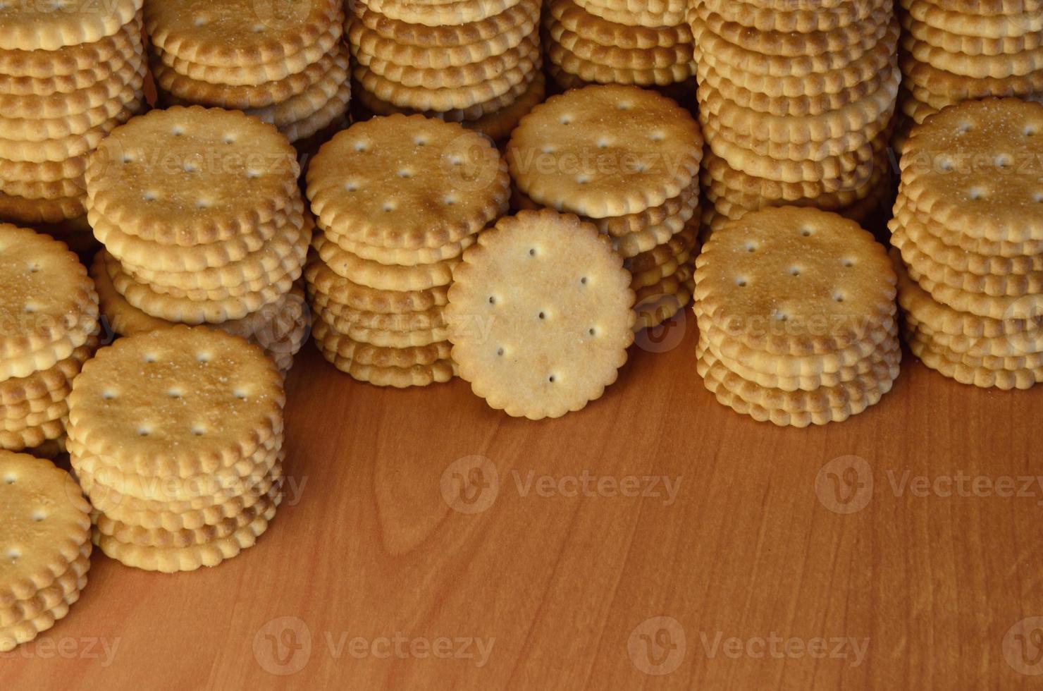 Classic round salted crackers photo