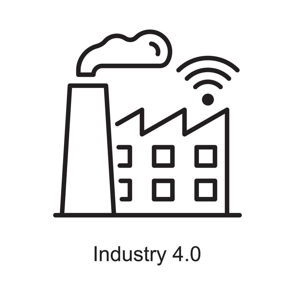 Industry 4.0 vector Outline Icon Design illustration. Internet of Things Symbol on White background EPS 10 File