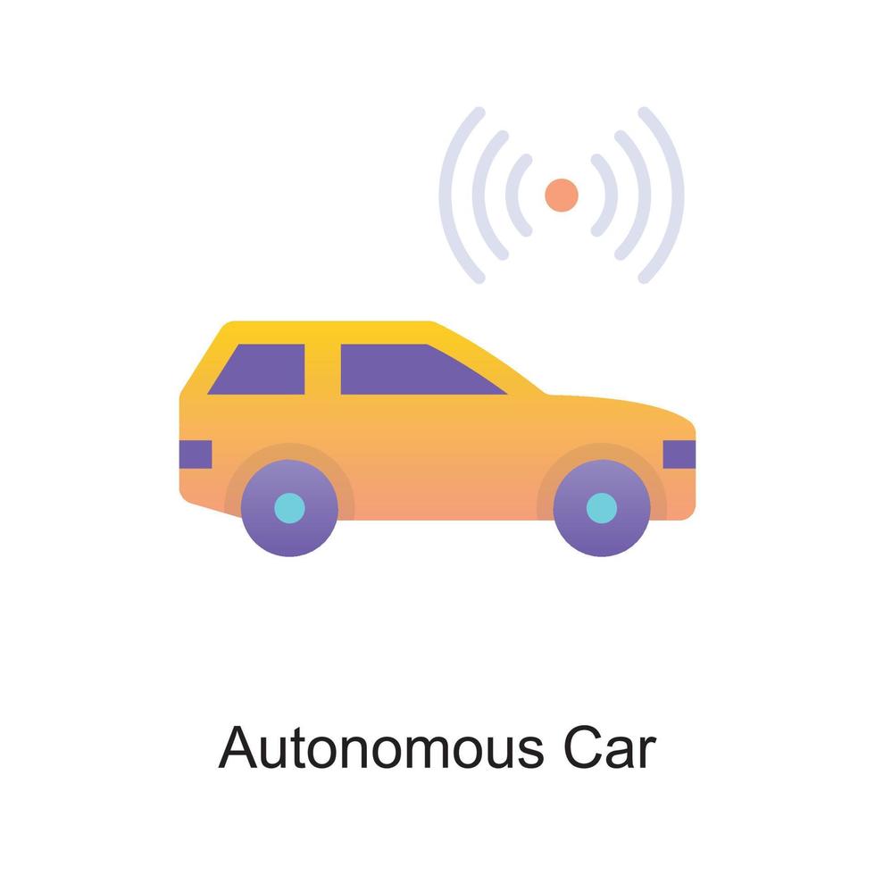 Autonomous Car vector Outline Icon Design illustration. Internet of Things Symbol on White background EPS 10 File