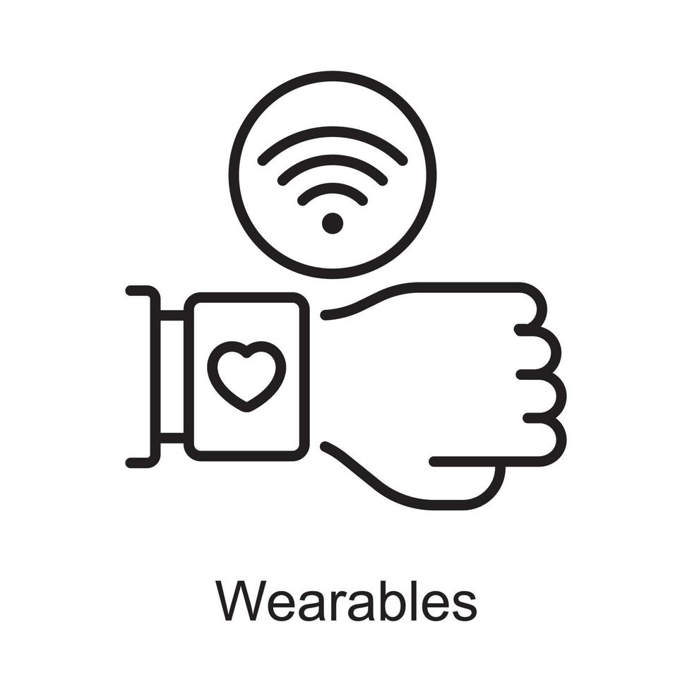 Wearables vector Outline Icon Design illustration. Internet of Things Symbol on White background EPS 10 File