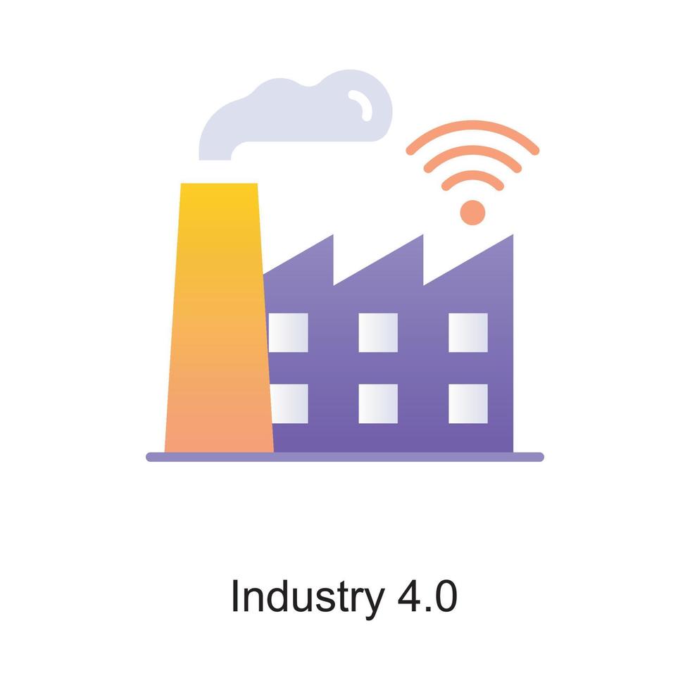 ilustración de diseño de icono de contorno vectorial de industria 4.0. símbolo de internet de las cosas en el archivo eps 10 de fondo blanco vector