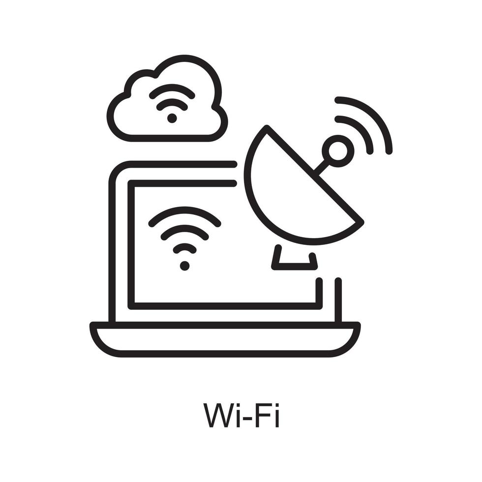 Wi-Fi vector Outline Icon Design illustration. Internet of Things Symbol on White background EPS 10 File