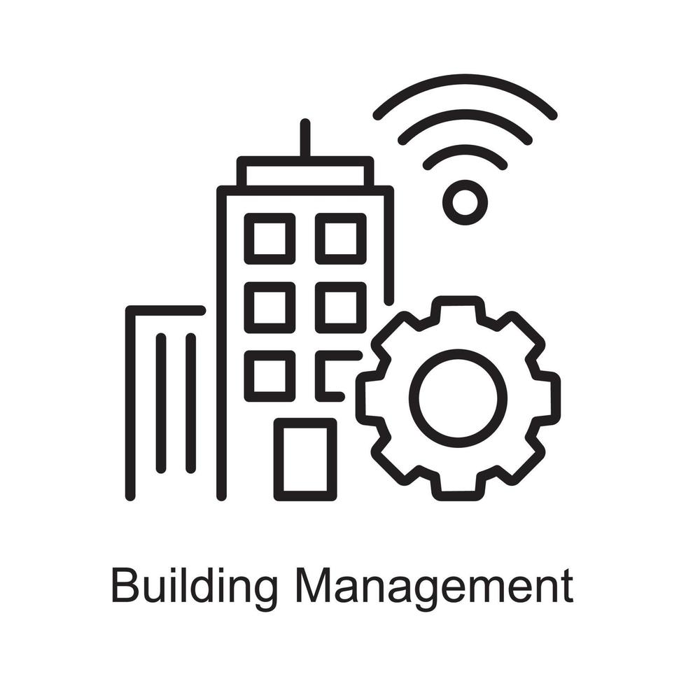 Building Management vector Outline Icon Design illustration. Internet of Things Symbol on White background EPS 10 File