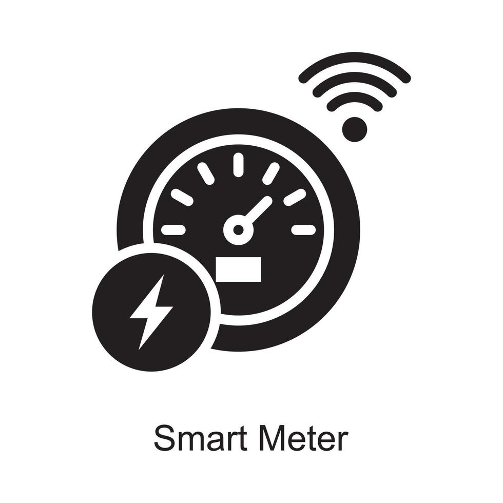 ilustración de diseño de icono de contorno de vector de medidor inteligente. símbolo de internet de las cosas en el archivo eps 10 de fondo blanco