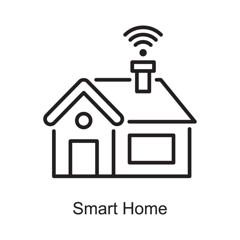 Smart Home vector Outline Icon Design illustration. Internet of Things Symbol on White background EPS 10 File