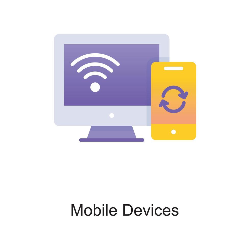 Mobile Devices vector Outline Icon Design illustration. Internet of Things Symbol on White background EPS 10 File