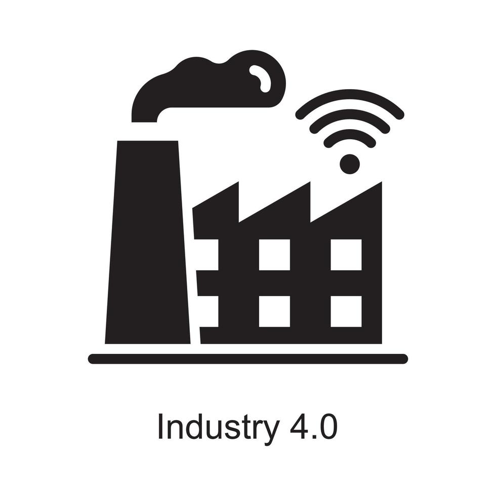 ilustración de diseño de icono de contorno vectorial de industria 4.0. símbolo de internet de las cosas en el archivo eps 10 de fondo blanco vector