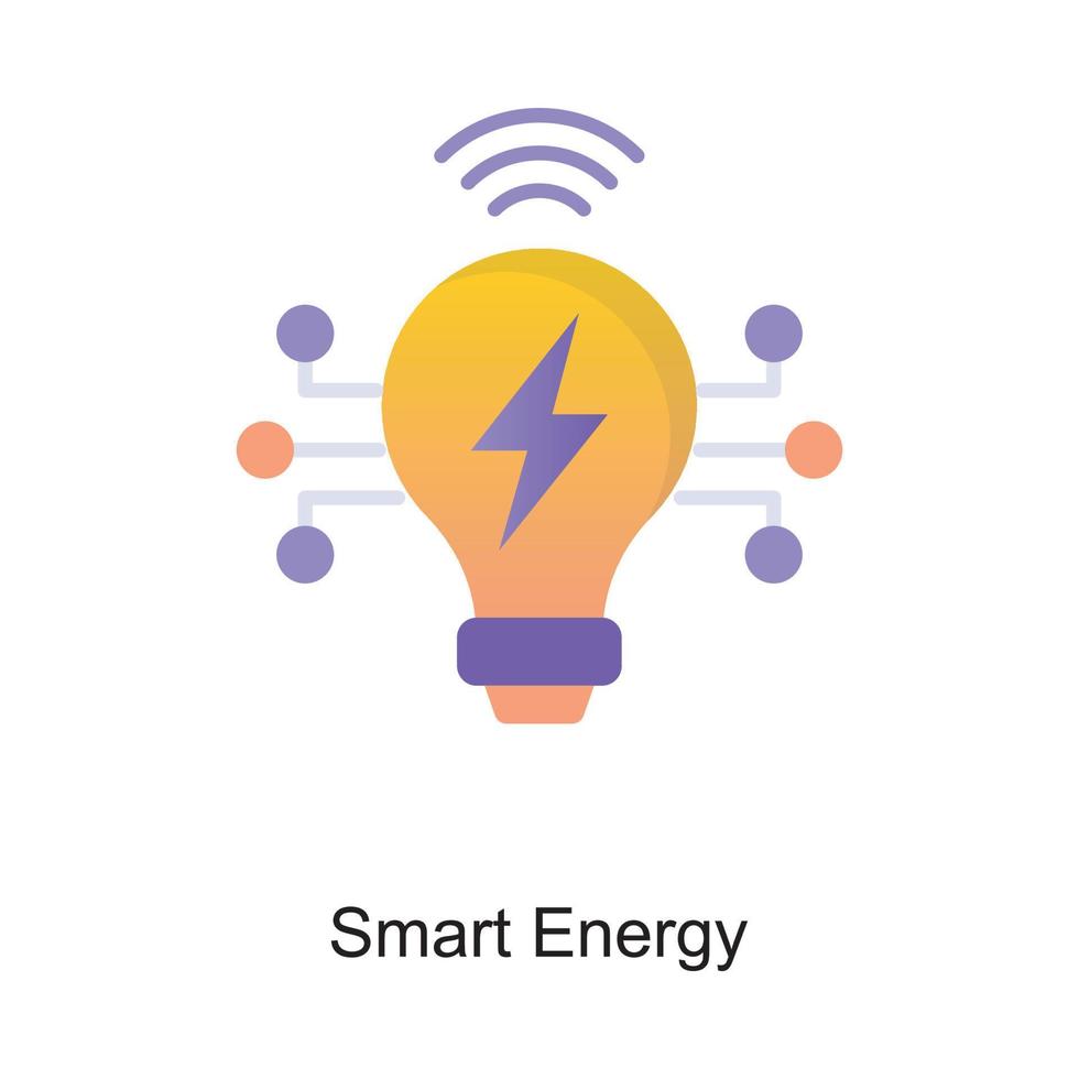 Smart Energy vector Outline Icon Design illustration. Internet of Things Symbol on White background EPS 10 File