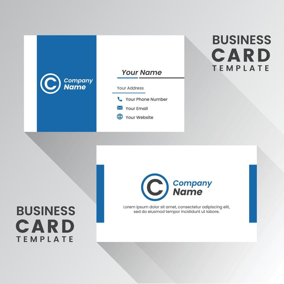 Modern simple light business card template with flat user interface vector